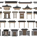 Traditional Chinese Paifang Gateways With Ancient Architectural Wooden Structures and Classic Roof Designs
