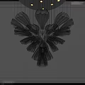 Elegant Modern Crystal Chandelier With Petal Shaped Transparent Glass Design For Interior Decor