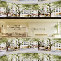 Dessert Café Interior Design with Hanging Lights Cozy Tables Chairs and Modern Counter
