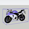 Sleek Purple And White Sport Motorcycle With Aerodynamic Fairings And Black Seat