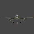 Olive Green Vintage WWII Military Jet Fighter With Single Seat And Iron Cross Insignia
