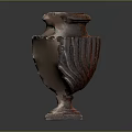 Vintage Red Decorative Vase With Intricate Carved Patterns And Stable Base For Home Decor
