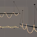 Modern LED Pendant Lights With Wave Design For Minimalist Interior Ceiling