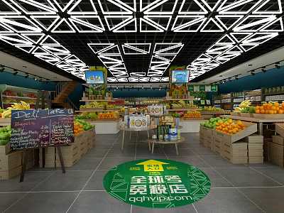 Fresh Fruit Store Interior With Global Member Experience And Various Fruits 3d model