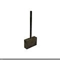 Durable Metal Hammer with Long Handle and Square Head on Black Background for Hardware Projects 3d model