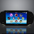 Sony PS Vita Handheld Gaming Console With Colorful Game Icons On Screen
