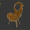 Unique Stylish Orange Textured Chair Design With Circular Cutout And Heart Shaped Seat