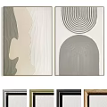 Abstract Two Panel Oil Paintings With Geometric Lines And Neutral Tones For Wall Decor