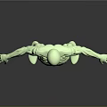 Green Human Limbs Model With Detailed Muscle Structure In Extended Pose 3d model