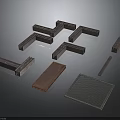 Scene Construction Components With L Shaped Pieces Rectangular Panels And Grille Mesh