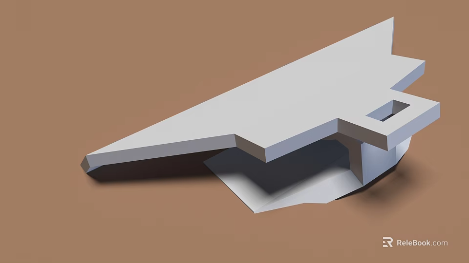 Modern White 3D Folder with Geometric Folded Structure on Brown Background 3d model 