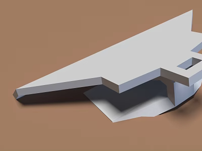Modern White 3D Folder with Geometric Folded Structure on Brown Background 3d model