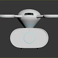 Modern White Drone With Sleek Body Four Propellers And Blue Lights Design