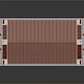 Cartoon Ancient Greek Style Building With Red Roof White Columns Steps And Statues