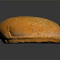 Soft Golden Hamburger Bun With Sesame Seeds On Black Surface And Clear Reflection