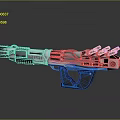 Futuristic Sci Fi Weapon With Silver Black Design And Green Glowing Parts
