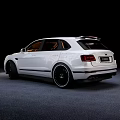White Bentley SUV with Sleek Body Design and Black Wheels on Dark Background Surface