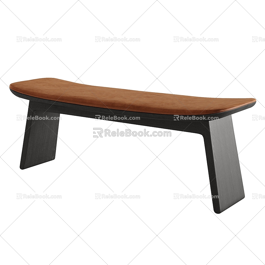 Modern Light Luxury Sofa Stool Bench 3d model