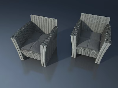 Modern Flush Door Design With Woven Texture And Gray Cushion For Interior Use 3d model