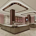 Luxury Jewelry Store Interior With Glass Display Cases And Lighting