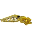 Yellow Industrial Conveyor Belt System With Support Structure And Mechanical Components 3d model