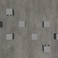 Multiple Modern White Square Wall Lamps Illuminating Textured Concrete Wall