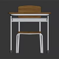 Sturdy Wooden Desk And Chair Set With Metal Legs For Home Office Furniture
