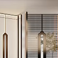 Modern metal screen partition 3d model