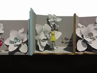 Flower interior model window 3d model