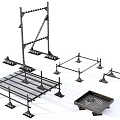 Industrial Metal Support Frames With Grid Platform Base Stands And Varied Shapes