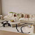 Cream wind sofa combination 3d model