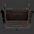 Rusty Ship With Lowered Ramp And Open Hold 3d model