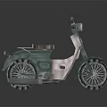 Light Green Modern Scooter Motorcycle With Brown Seat Mirrors And Black Wheels