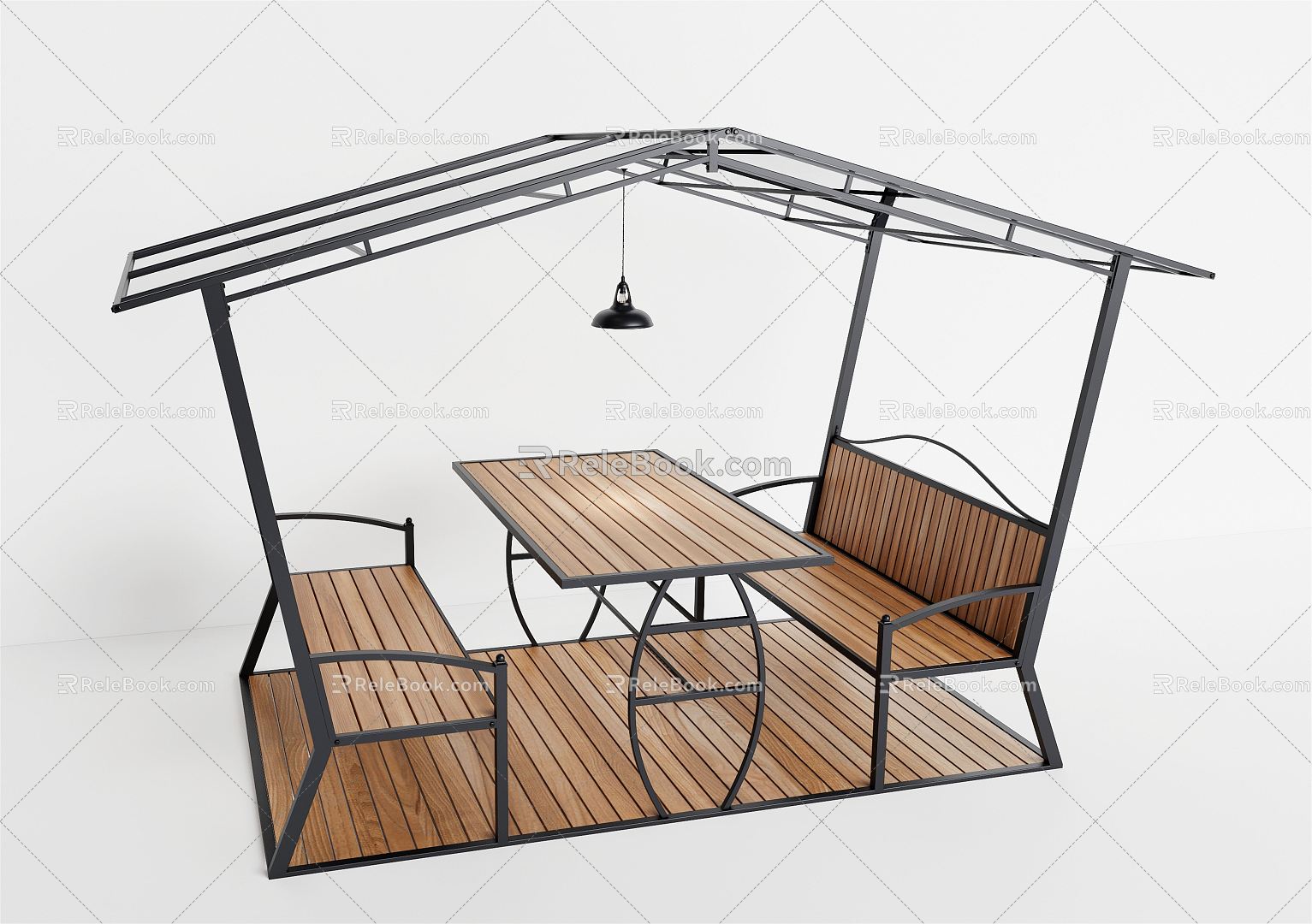 Industrial LOFT Outdoor Table and Chair Terrace Gazebo model