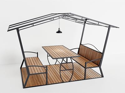 Industrial LOFT Outdoor Table and Chair Terrace Gazebo model