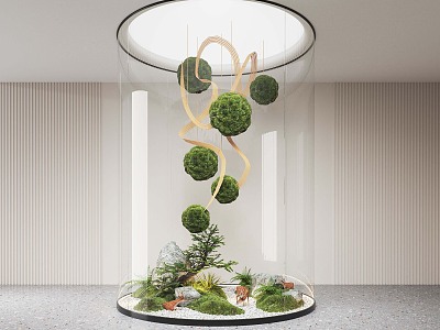 Modern landscape sketch indoor landscape plant device model