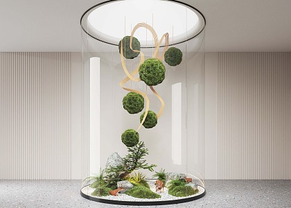 Modern landscape sketch indoor landscape plant device 3d model