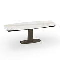 Modern Minimalist Dining Table With White Tabletop And Black Base Design 3d model