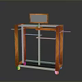 Pet Transport Cart with Orange Frame Metal Mesh Wheels and Display Screen
