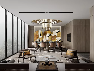 New Chinese Hotel Room Restaurant 3d model