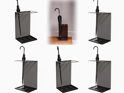 Modern Acrylic Umbrella Stand With Storage Box And Hook For Home Use 3d model