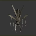 Detailed 3D Rendered Insect Model With Large Wings Slender Body And Antennae