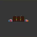 Festive Dining Table Setup With Wooden Chairs Colorful Gift Boxes And Green Tablecloth
