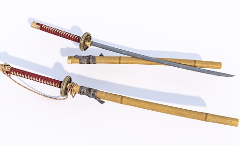 Modern Japanese sword samurai sword 3d model