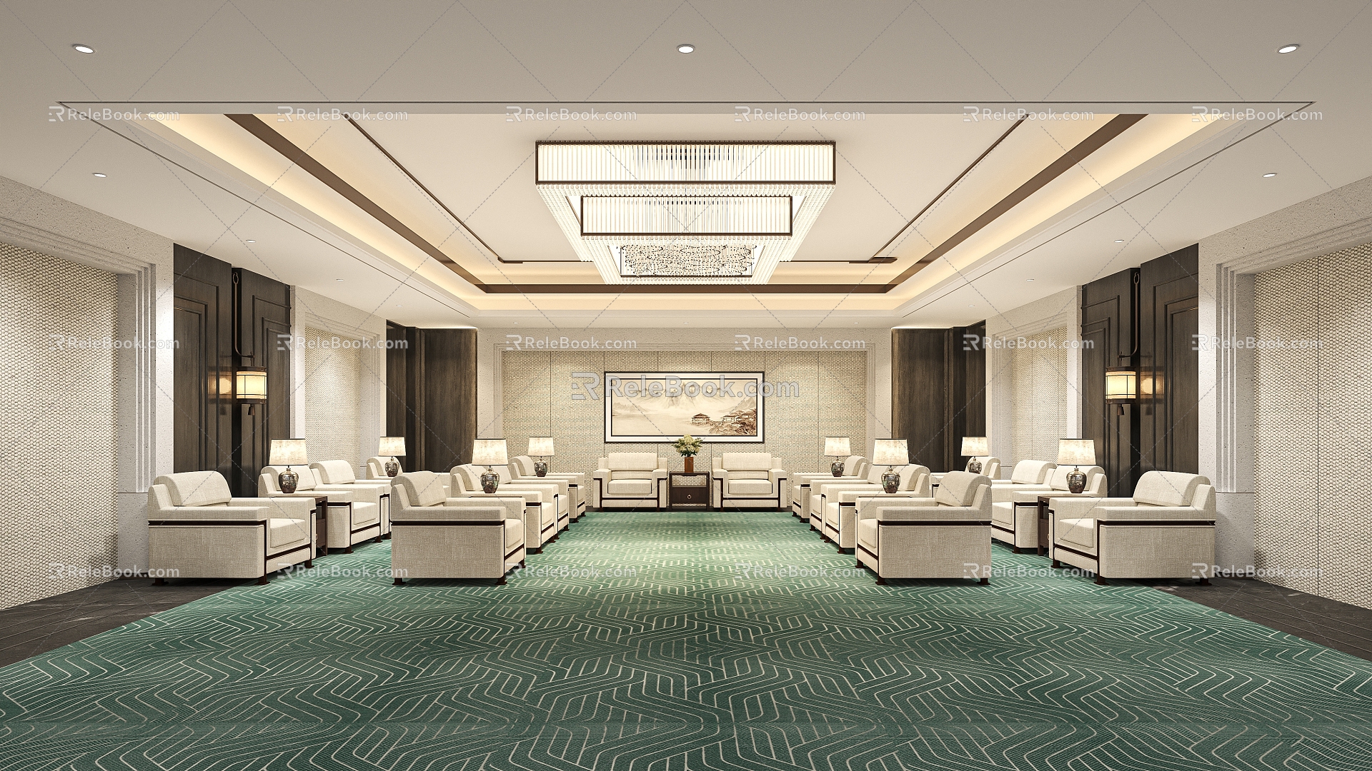 Hotel Reception Room 3d model