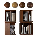 Modern Hexagonal Wooden Corner Bookshelf With Multi Layer Storage And Books 3d model