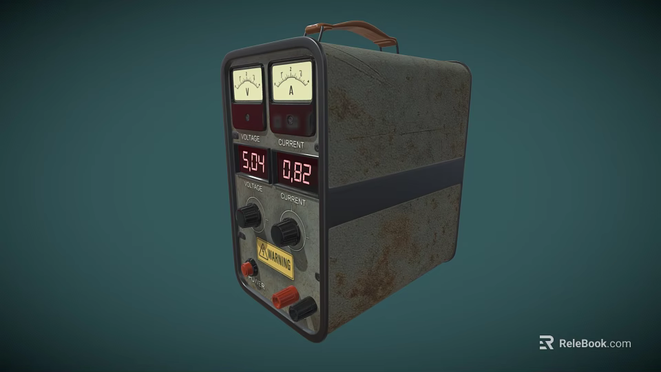 Industrial Equipment With Analog Meters Digital Display Knobs And Rusty Surface 3d model 