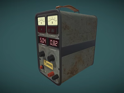 Industrial Equipment With Analog Meters Digital Display Knobs And Rusty Surface 3d model