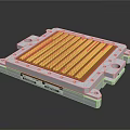 Electronic Circuit Heat Sink With Metallic Frame Striped Surface And Mounting Holes