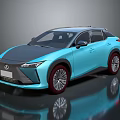 Lexus Blue Electric SUV Featuring Modern Sleek Exterior And Red Accent Wheels